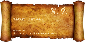 Matuz István névjegykártya